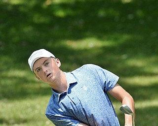 Jeff Lange | The Vindicator  THU, JUL 14, 2016 - Cardinal Mooney's Ken Keller watches his shot from the rough during Thursday's Greatest Golfer of the Valley Junior qualifier held at Trumbull Country Club in Warren.