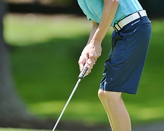 Jeff Lange | The Vindicator  THU, JUL 14, 2016 - Warren JFK's Ryan Theis putts to hole five during Thursday's Greatest Golfer of the Valley Junior qualifier held at Trumbull Country Club in Warren.