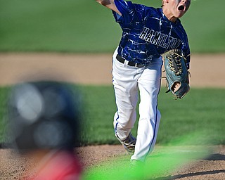 BOARDMAN, OHIO - JULY 19, 2016: Starting pitcher Maddox Pennington #3 of West Hamilton delivers in the first inning of their game Tuesday night at the Fields of Dreams. Hamilton West won 2-0. DAVID DERMER | THE VINDICATOR