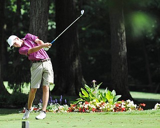 Jeff Lange | The Vindicator  FRI, JUL 22, 2016 - RJ Pozzuto of Wilmington, Pa. tees off down the No. 6 fairway during Friday afternoon's Greatest Golfer of the Valley Junior finals held at Avalon at Squaw Creek.