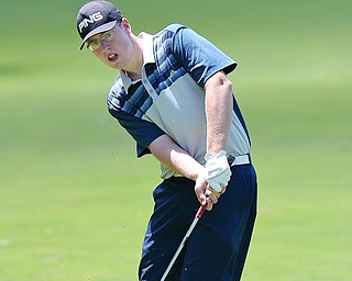 Jeff Lange | The Vindicator  SAT, JULY 23, 2016 - Poland's Zach Jacobson chips onto the No. 2 fairway during the second round of the Greatest Golfer of the Valley Junior finals held at Avalon Lakes on Saturday.