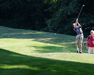 Jeff Lange | The Vindicator  SAT, JULY 23, 2016 - Bobby Smallwood makes a play from the rough on the No. 11 fairway during Saturday's Greatest Golfer of the Valley Junior finals held at Avalon Lakes in Vienna.