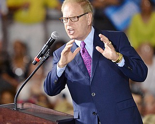 Jeff Lange | The Vindicator  SAT, JUL 31, 2016 - Candidate for US Senate, Ted Strickland, speaks during Saturday's campaign rally at East High School.
