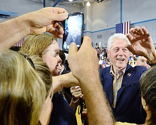 Jeff Lange | The Vindicator  SAT, JUL 31, 2016 - Former President Bill Clinton meets with Hillary supporters after his wife's rally at East High School, late Saturday night.