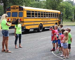 Neighbors | Abby Slanker.Canfield Local Schools bus drivers taught in-coming kindergartners about school bus safety and then gave them a ride to their respective elementary schools during Canfield PTO’s Kindergarten Safety Day on Aug. 13.