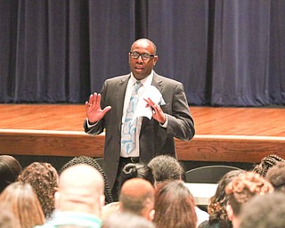        ROBERT K. YOSAY  | THE VINDICATOR.. Krish Mohip, city schools chief executive officer, started his first day of school this morning at Discovery Transition to Careers at Volney.... - -30-...