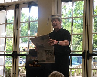 Neighbors | Alexis Bartolomucci.Magician, Jeff Wawrzaszek, performed a magic trick at the Poland library on August 3 where he poured liquid in a newspaper and it came out dry.