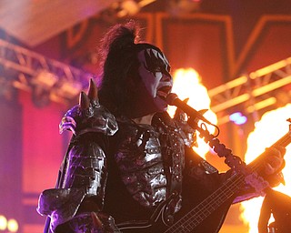 Nikos Frazier | The Vindicator..Gene Simmons of KISS performs at the Covelli Center on Friday Night.