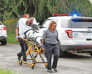        ROBERT K. YOSAY  | THE VINDICATOR..East High fight as a student is taken by ambulance after suffering an apparent head injury... - -30-...