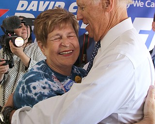        ROBERT K. YOSAY  | THE VINDICATOR..Joyce KalePesta shares the democratic hug...with Joe Biden..Biden visits Canfield Fair... - -30-...