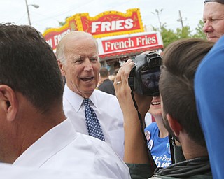        ROBERT K. YOSAY  | THE VINDICATOR..Biden works his way thru the crowd at the Canfield Fair... - -30-...