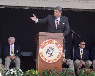        ROBERT K. YOSAY  | THE VINDICATOR..Ed Muransky  was the main speaker for the ribbon cutting officially opening the fair.... - -30-...