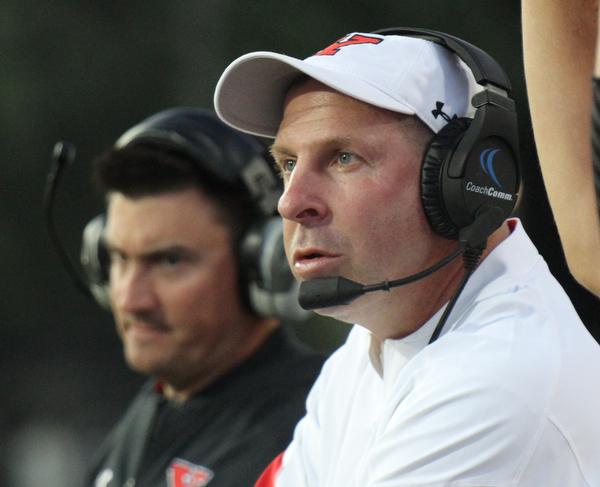 William D. Lewis/The Vindicator YSU coach Bo Pelini during 1rst qtr of Sept. 1, 2016 game with Duquesne