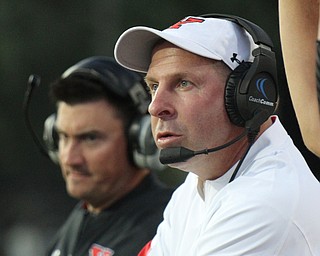 William D. Lewis/The Vindicator YSU coach Bo Pelini during 1rst qtr of Sept. 1, 2016 game with Duquesne