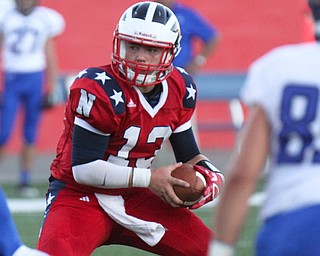 William D. Lewis/The Vindicator NilesTyler Srbinovich(13) scrambles in Friday Sept. 2, 2016 game at Niles.