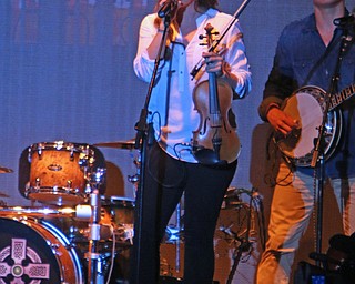 Jennifer Willis of "The Willis Clan" plays violin and sings while they perform at the Canfield Fair on Sunday night.  Dustin Livesay  |  The Vindicator  9/4/16  Canfield Fair
