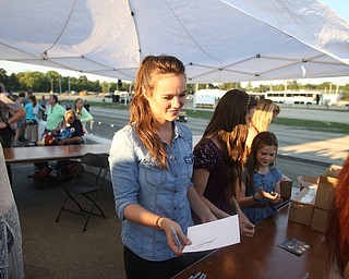 Nikos Frazier | The Vindicator..Jennifer Willis signs autographs for fans after performing at the Canfield Fair on Monday, Sept. 5, 2016.