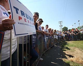 Canfield, Ohio | September 5, 2016: ..A large crowd waits Donald J. Trump to arrive at the Canfield Fair on Monday, Sept. 5, 2016 in Canfield, Ohio...Nikos Frazier | The Vindicator.