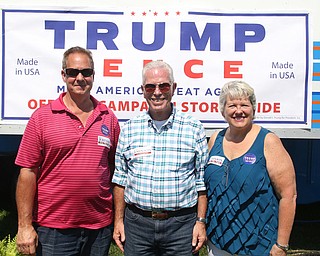 Canfield, Ohio | September 5, 2016: ..Tony and Kim Bettile of Canfield, Ohio take a photo with Rep. Bill Johnson(R-Ohio) at the Canfield Fair on Monday, Sept. 5, 2016 in Canfield, Ohio...Nikos Frazier | The Vindicator.
