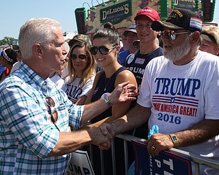 Canfield, Ohio | September 5, 2016: ..Rep. Bill Johnson(R-Ohio) shakes hands with supporters before Donald J. Trump to arrive at the Canfield Fair on Monday, Sept. 5, 2016 in Canfield, Ohio...Nikos Frazier | The Vindicator.