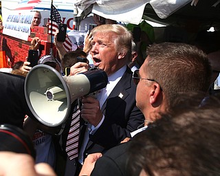 Canfield, Ohio | September 5, 2016: ..Republican presidential candidate Donald Trump thanks  supporters during a stop to the 170th Canfield Fair on Monday, Sept. 5, 2016 in Canfield, Ohio...Nikos Frazier | The Vindicator.