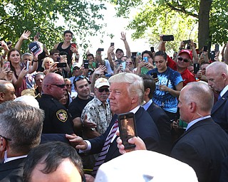 Canfield, Ohio | September 5, 2016: ..Republican presidential candidate Donald Trump greet supporters while leaving the 170th Canfield Fair on Monday, Sept. 5, 2016 in Canfield, Ohio...Nikos Frazier | The Vindicator.