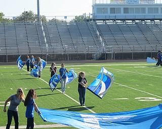 Neighbors | Alexis Bartolomucci.The Poland Seminary High School flag line performed with the band on Aug. 29 for the Poland elementary schools at the high school.