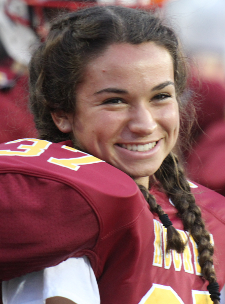 William D Lewis The Vindicator Mooney kicker Lizzie Philibin is the school's first female football player.