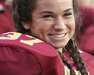 William D Lewis The Vindicator Mooney kicker Lizzie Philibin is the school's first female football player.