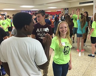 Neighbors | Submitted.Austintown Fitch High School incoming freshmen met with the junior and senior Link Leaders during orientation on Aug. 23.