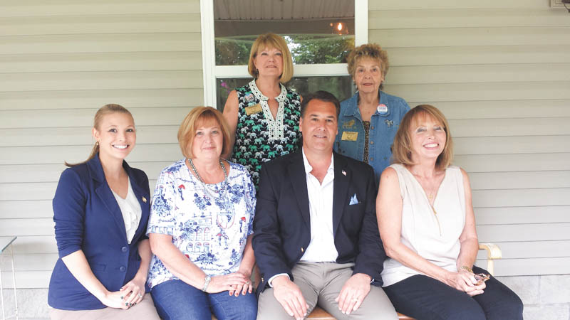 SPECIAL TO THE VINDICATOR
Warren Republican Women’s Club met recently in Cortland and welcomed four new members and one new associate member. From left, in front, are Ashleigh Musick, new member; Rita Lane, new member; J.D. Williams, associate member; and Danuta Allen, new member, and in back are Barbara Rosier-Tryon, president; and Eddie Wolcott, membership chairman. Maria Schaeffer also is a new member. Members who volunteered at the National Republican Convention in Cleveland shared their experiences. For information on membership, call Wolcott at 330-550-8171. Meetings take place the first Thursday of the month. The Oct. 6 meeting will be at Alberini’s in Howland.
