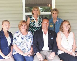 SPECIAL TO THE VINDICATOR
Warren Republican Women’s Club met recently in Cortland and welcomed four new members and one new associate member. From left, in front, are Ashleigh Musick, new member; Rita Lane, new member; J.D. Williams, associate member; and Danuta Allen, new member, and in back are Barbara Rosier-Tryon, president; and Eddie Wolcott, membership chairman. Maria Schaeffer also is a new member. Members who volunteered at the National Republican Convention in Cleveland shared their experiences. For information on membership, call Wolcott at 330-550-8171. Meetings take place the first Thursday of the month. The Oct. 6 meeting will be at Alberini’s in Howland.