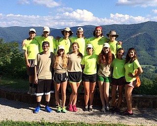 Neighbors | Submitted.Youth volunteers, from left, (front) Mark Stein, Michaelina Appugliese, Rachel Strollo, Olivia Christopher, Katie Corso, Lauren Peperney and Elise Cowles; (back) Stephen Babik, Nicholas Corso, A.J. Pepperney, Alex Wollet, Mark Ricciardi and Kieran Burk enjoyed the view at Kingdom Come State Park.