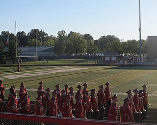 Neighbors | Alexis Bartolomucci.The Austintown Fitch High School marching band walked out onto the field on Aug. 29 at the band night at Greenwood Falcon Stadium.
