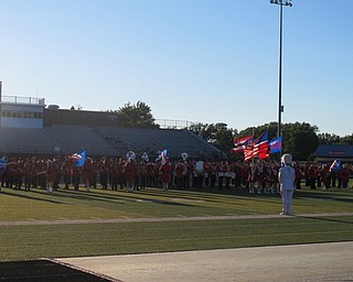 Neighbors | Alexis Bartolomucci.The Austintown Fitch High School band took the field on Aug. 29 to perform for the band night at Greenwood Falcon Stadium.