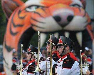 Howland Band members line up for pregame before start of Sept. 23, 2016 game with Hubbard.