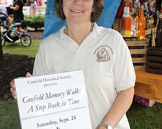 Neighbors | Abby Slanker.Suzie McCabe, Canfield Historical Society president, attended the Fall Market on the Green to get the word out about the Canfield Memory Walk: A Step Back in Time scheduled for Sept. 24 and Oct. 8.