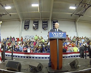 William D Lewis the vindicator  Gov. Mike  Pence rally at Leetonia HS9-28-16.