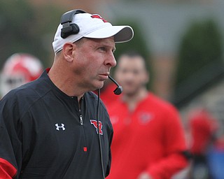 Nikos Frazier | The Vindicator..Bo Pelini at Stambaugh Stadium in Youngstown on Saturday, Oct. 1, 2016. Youngstown State University would go on to win, 30-20 against University of South Dakota.