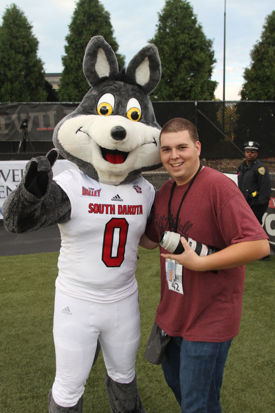 Nikos Frazier | The Vindicator..at Stambaugh Stadium in Youngstown on Saturday, Oct. 1, 2016. Youngstown State University would go on to win, 30-20 against University of South Dakota.