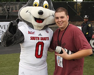 Nikos Frazier | The Vindicator..at Stambaugh Stadium in Youngstown on Saturday, Oct. 1, 2016. Youngstown State University would go on to win, 30-20 against University of South Dakota.