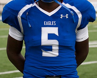MICHAEL G TAYLOR | THE VINDICATOR- 9-30-16, Hubbard's #5 Rafael Morales. Niles Red Dragons vs Hubbard Eagles at Alumni Field in Memorial Stadium in Hubbard, OH.