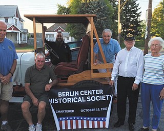 SPECIAL TO THE VINDICATOR
The Berlin Center Historical Society hosted its monthly meeting Sept. 13 at the Weidenmier House. The guest speaker was Roger Kale who spoke about the 1928 Model AA Ford he restored. He also discussed business and farms in the Berlin Center Township from the 1940s to the 1970s. Members attending the meeting were Jeff Craig, left, Roger Kale, Jay Warjacki, Ron Eshler, Dan Thomas and Martha Kale. The society meets on the second Tuesday of every month. Annual membership is $7.50 per person or $15 for a family membership. For information call Denny Furman at 330-565-3365.