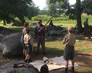 Neighbors | Submitted.The Scouts of Troop 25 in Gettysburg with a Union soldier during a Civil War reenactment.