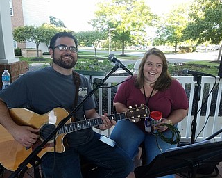 Neighbors | Submitted.Party of Two duo, Joe Richley and Katelyn DeLadurantey, performed at Commons at Greenbriar for the Benefit Concert Under the Gazebo on Sept. 15.