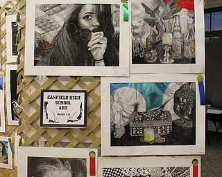 Neighbors | Abby Slanker.The Canfield library hosted an art show of more than 100 pieces of Canfield High School art students’ pieces on Sept. 22-25.
