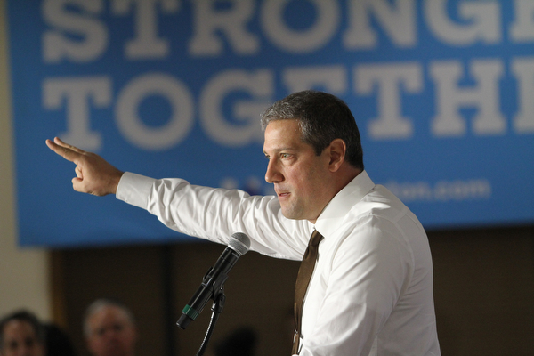 Nikos Frazier | The Vindicator.."Il due facce, He's got two faces" Rep. Tim Ryan(D-Ohio) said about Republican presidential nominee Donald Trump at the Western Reseve Building Trade Hall on McClurg Road in Youngstown.