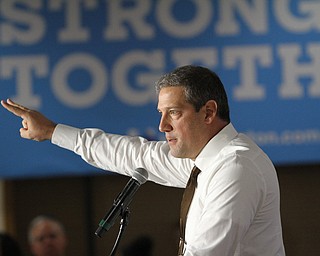Nikos Frazier | The Vindicator.."Il due facce, He's got two faces" Rep. Tim Ryan(D-Ohio) said about Republican presidential nominee Donald Trump at the Western Reseve Building Trade Hall on McClurg Road in Youngstown.