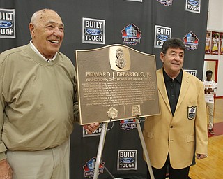 ROBERT K. YOSAY | THE VINDICATOR.....at the Eddie DeBartolo HOF plaque unveiling at Cardinal Mooney High School....... - -30-