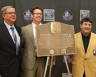        ROBERT K. YOSAY  | THE VINDICATOR.....at the Eddie DeBartolo HOF plaque unveiling at Cardinal Mooney High School....... - -30-